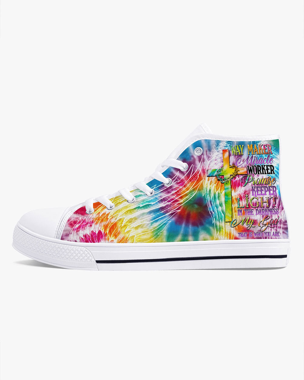 Promise Keeper Light In The Darkness Tie Dye High Top Canvas Shoes - Tytd2606232