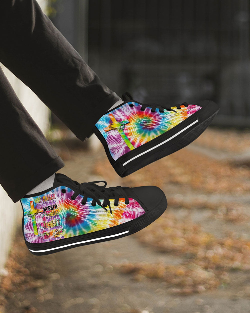 Promise Keeper Light In The Darkness Tie Dye High Top Canvas Shoes - Tytd2606232