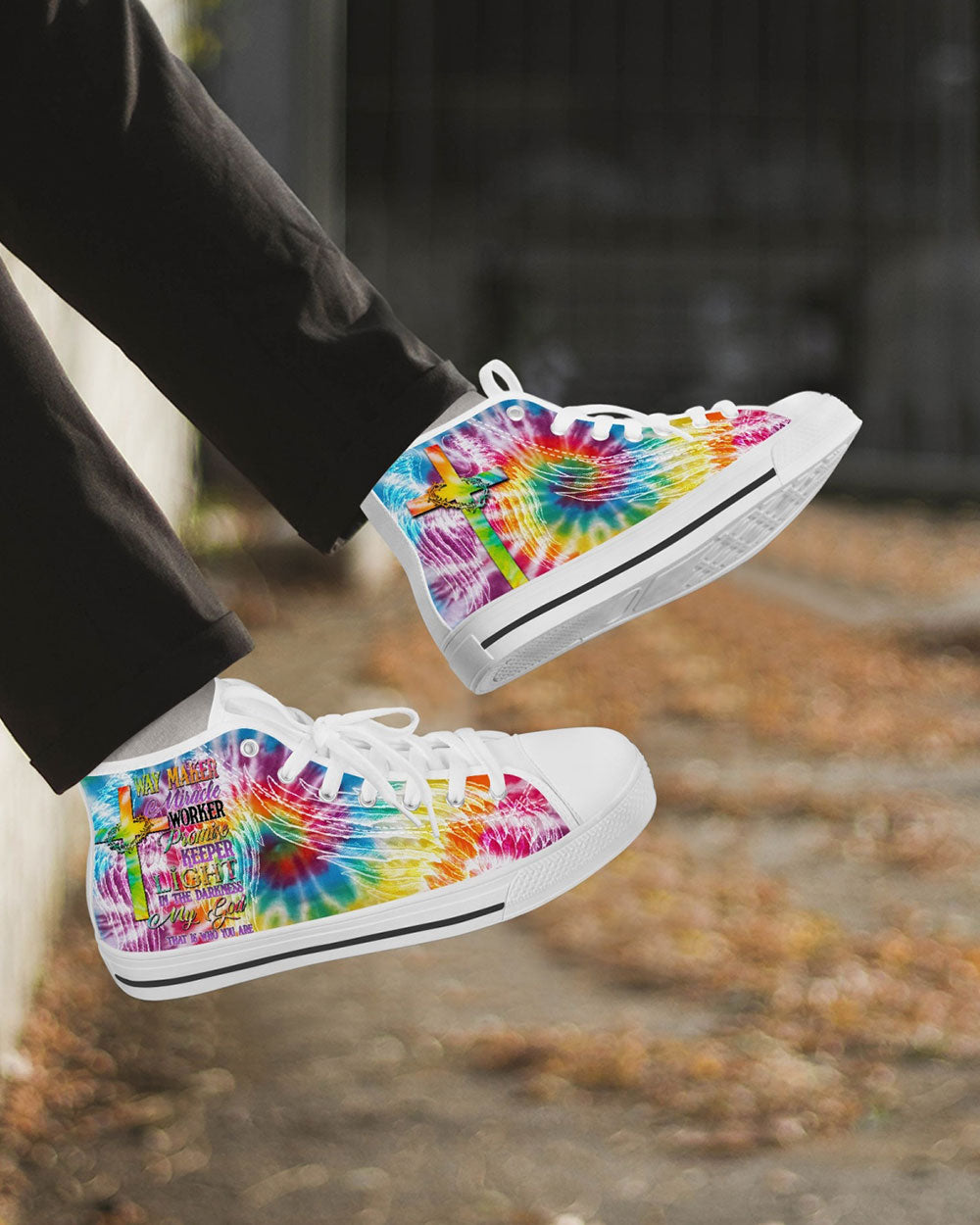 Promise Keeper Light In The Darkness Tie Dye High Top Canvas Shoes - Tytd2606232