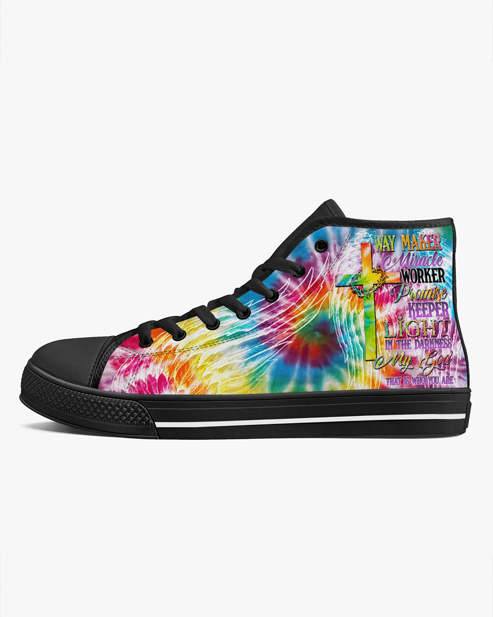 Promise Keeper Light In The Darkness Tie Dye High Top Canvas Shoes - Tytd2606232