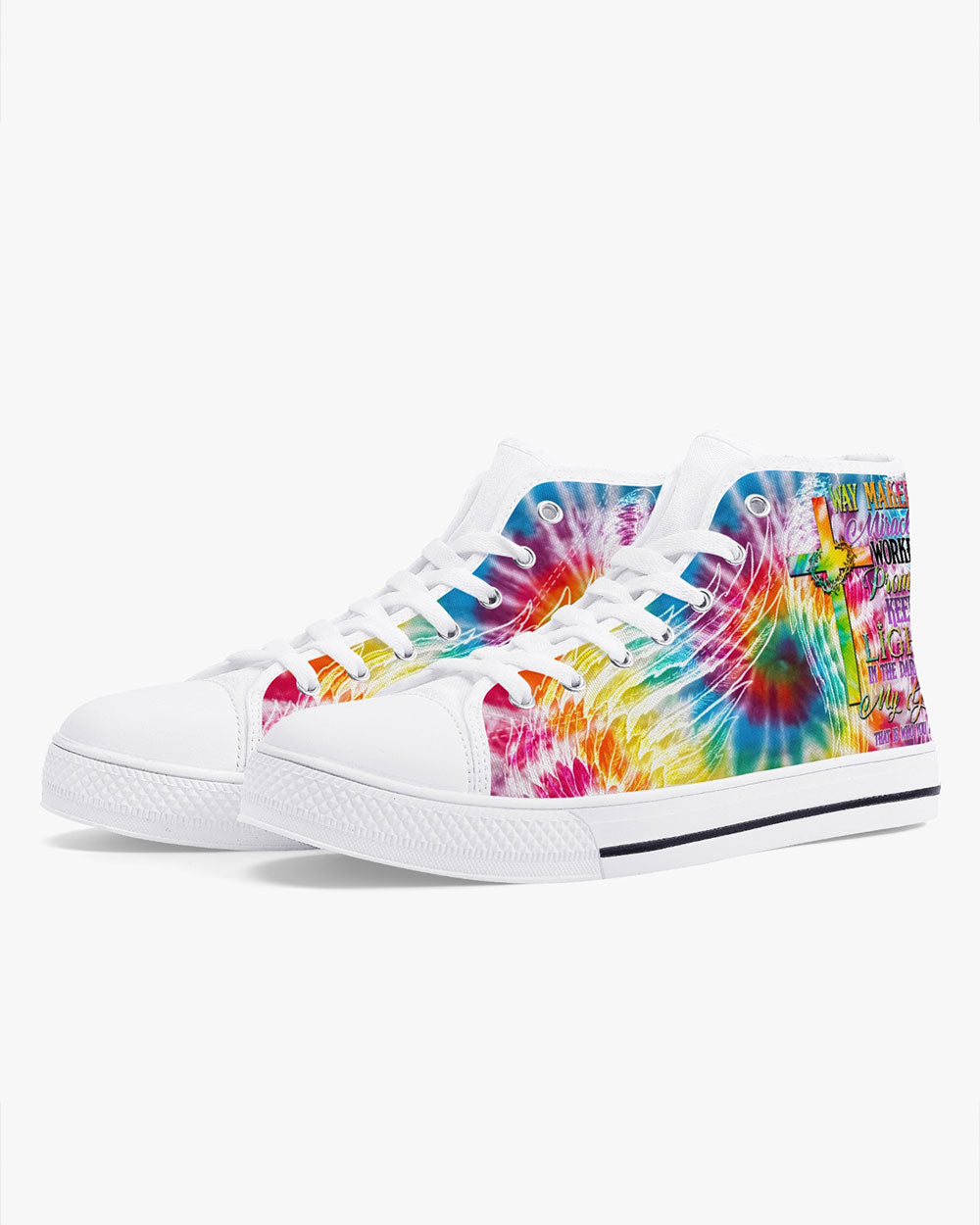 Promise Keeper Light In The Darkness Tie Dye High Top Canvas Shoes - Tytd2606232