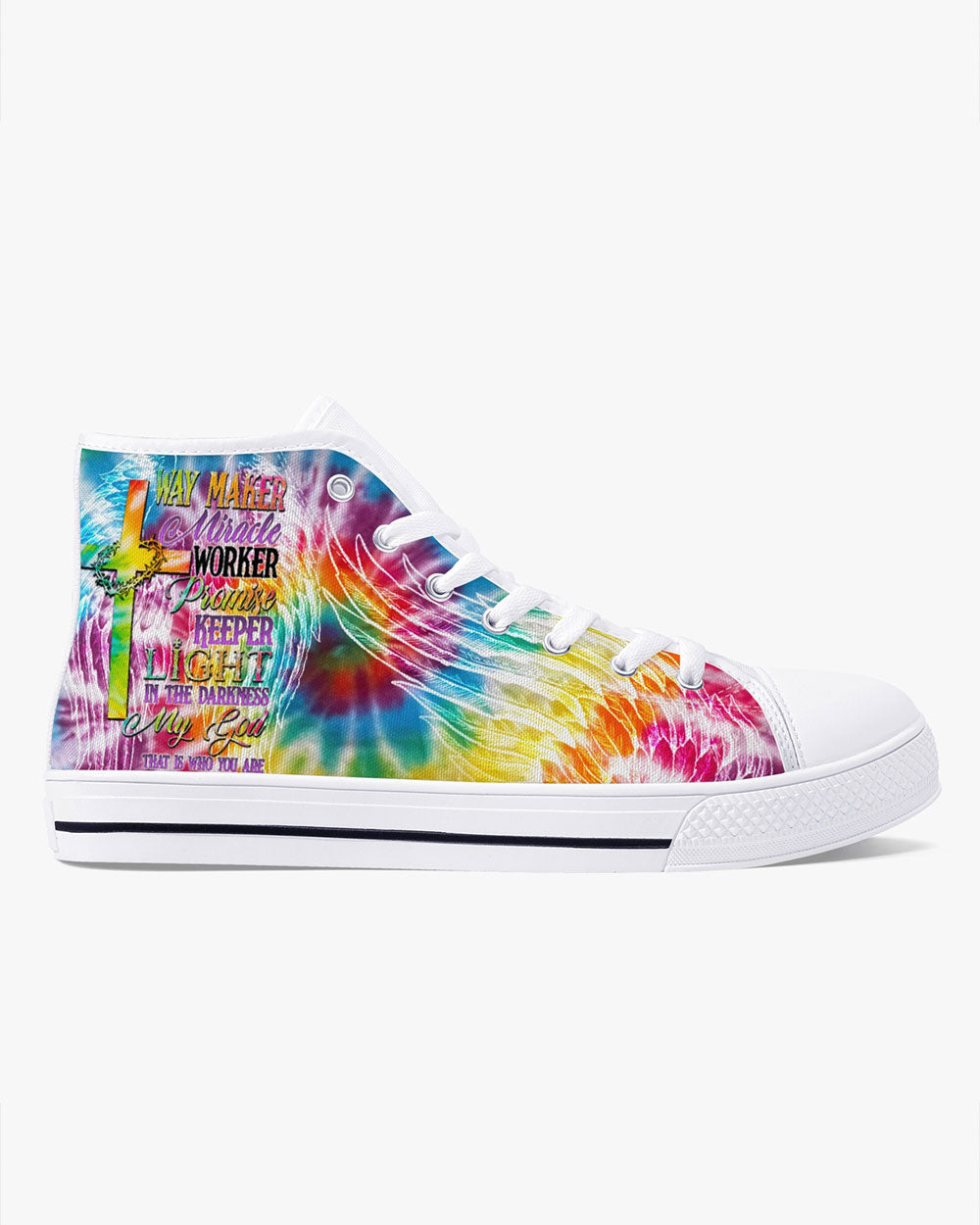 Promise Keeper Light In The Darkness Tie Dye High Top Canvas Shoes - Tytd2606232