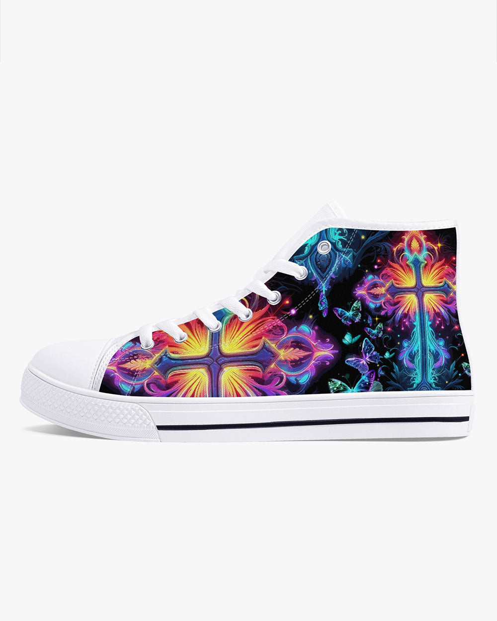 Faith Is Seeing Light With Your Heart High Top Canvas Shoes - Tytm3006235