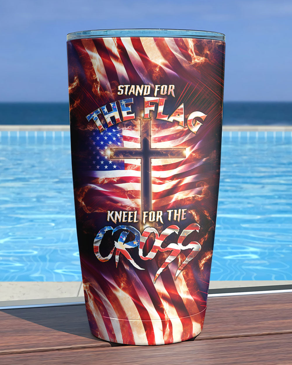 Stand For The Flag Kneel For The Cross Tumbler - Tlno0308232
