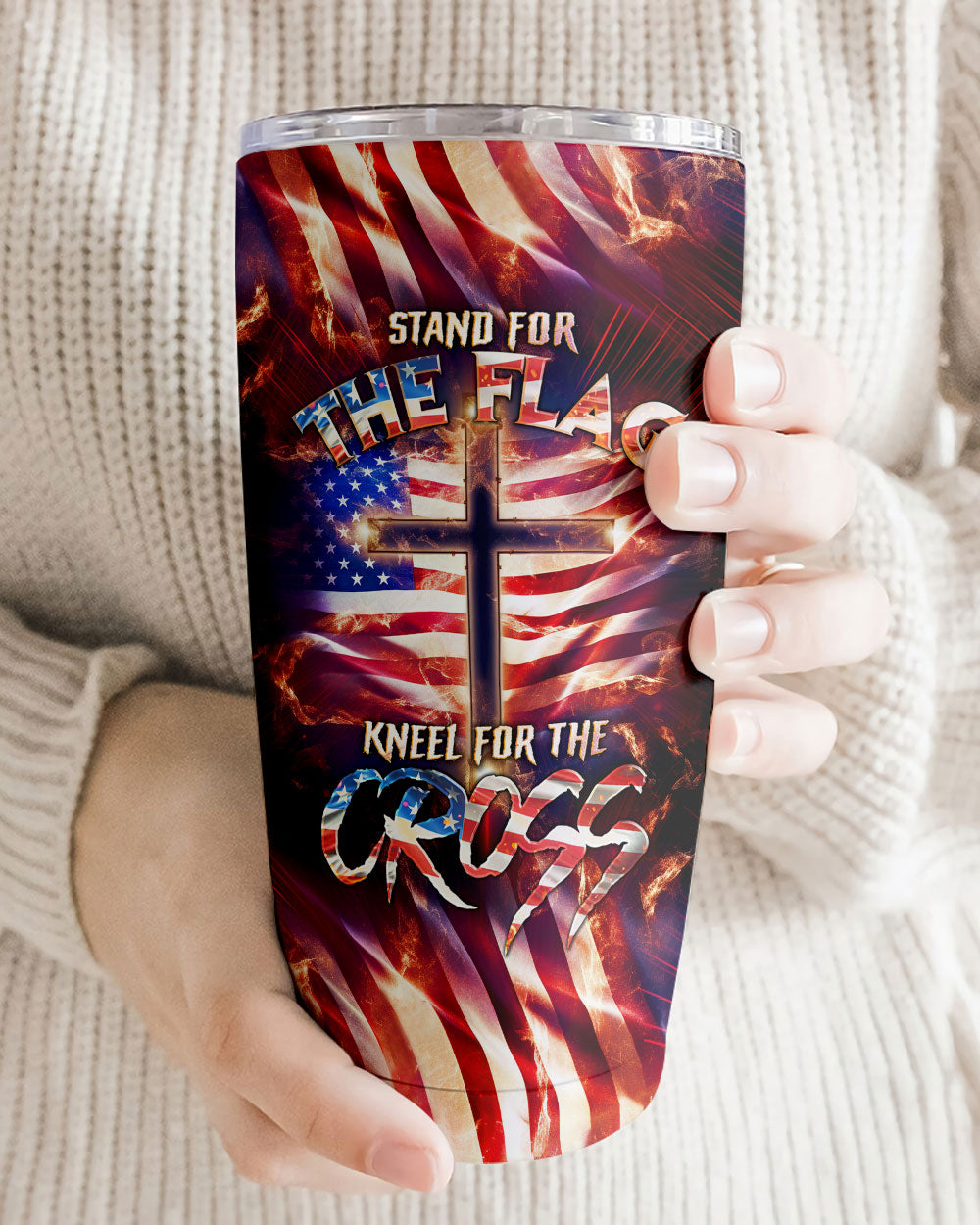 Stand For The Flag Kneel For The Cross Tumbler - Tlno0308232