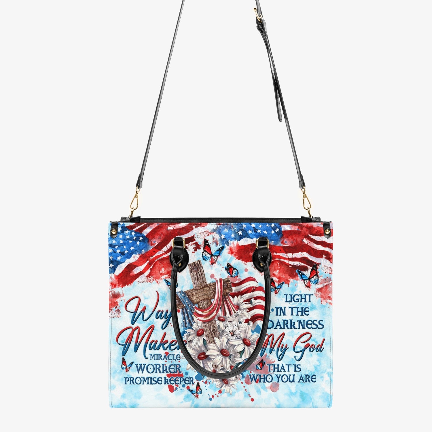 Way Maker Miracle Worker Flag Daisy Leather Handbag - Tltw0504243