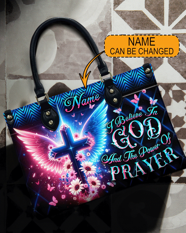 I Believe In God Leather Handbag - Yhdu1010244