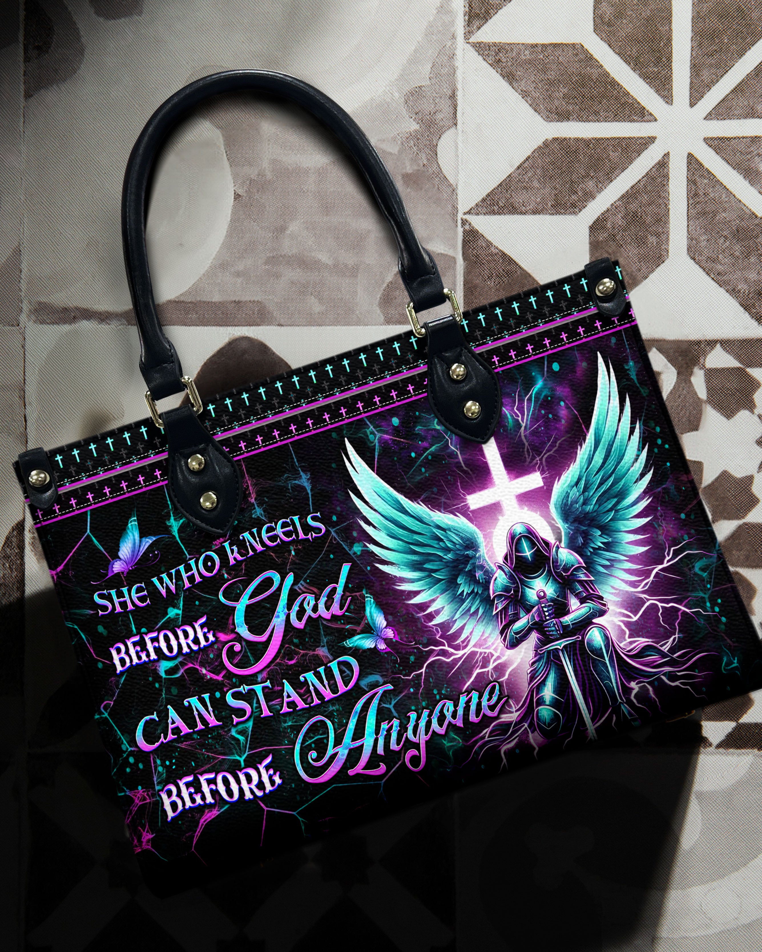 She Who Kneels Before God Leather Handbag - Yhdu2603243
