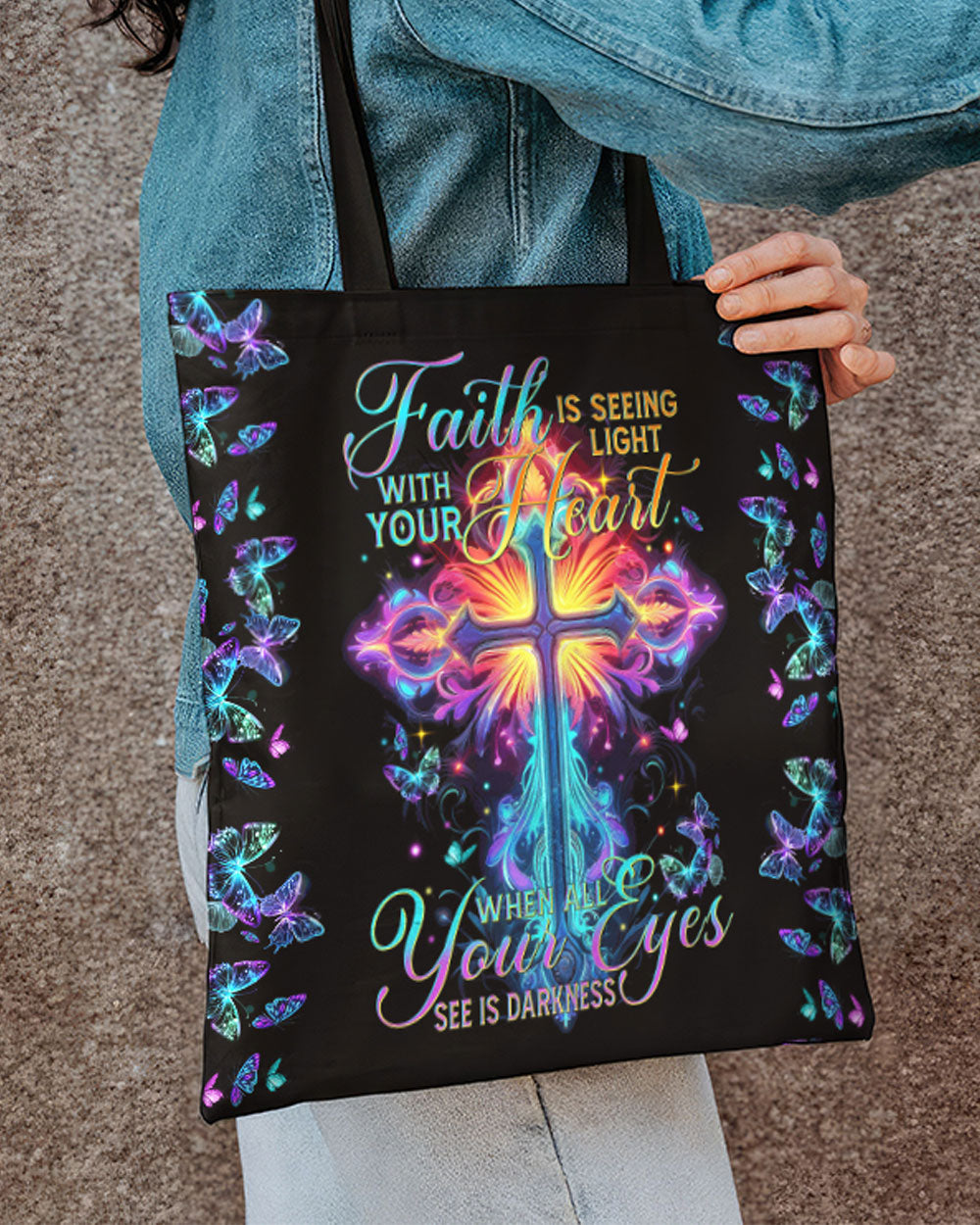 Faith Is Seeing Light With Your Heart Tote Bag - Tytm3006233