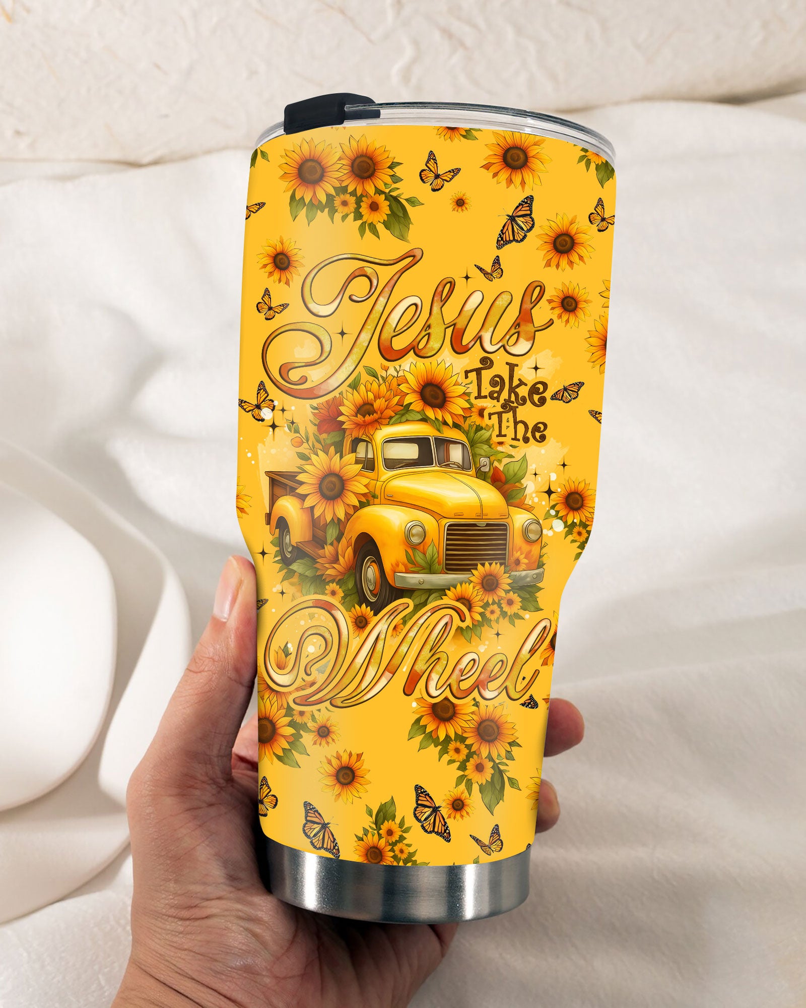 Jesus Take The Wheel Sunflowers Tumbler - Tyqy2308256