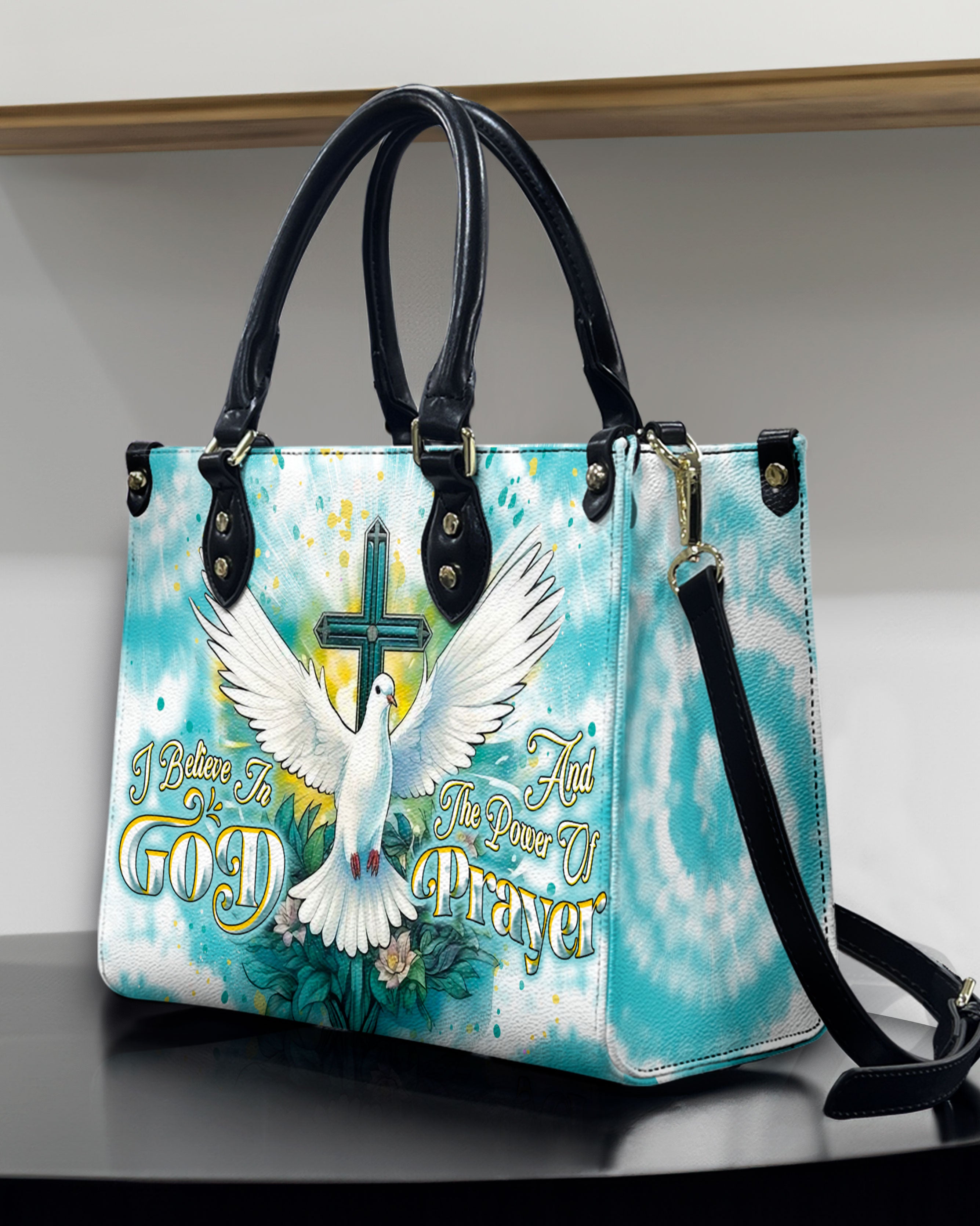 I Believe In God Leather Handbag - Yhdu2607243