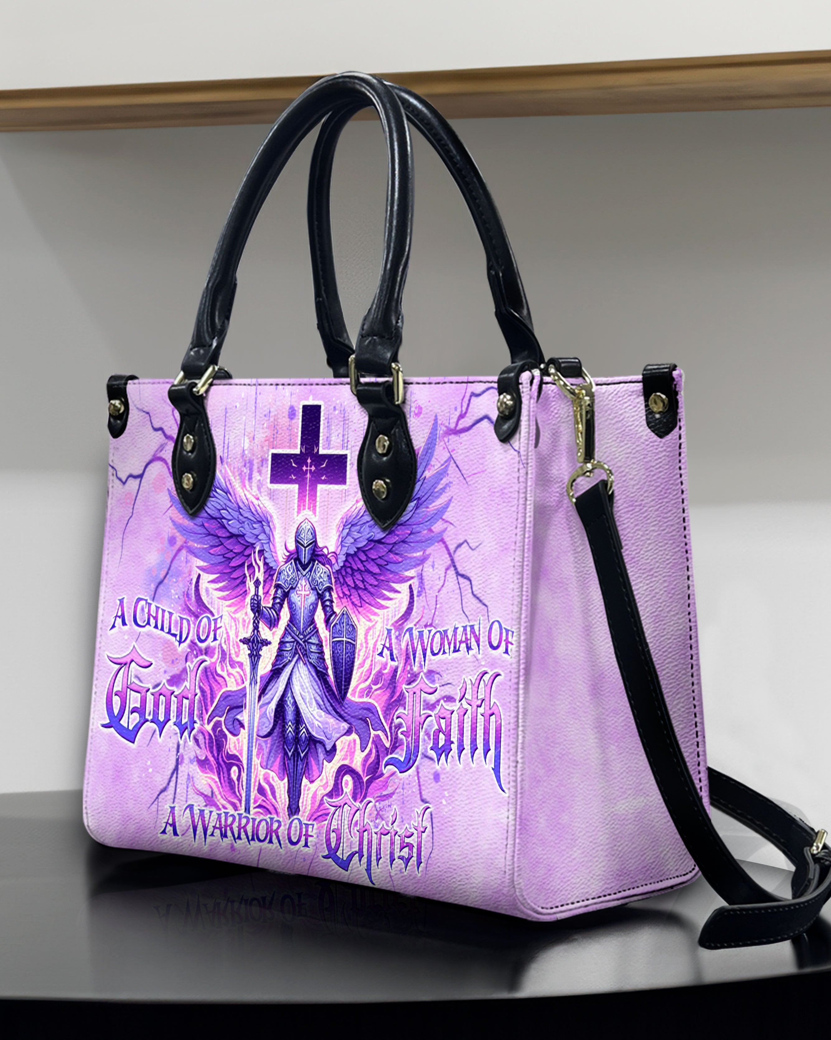 A Child Of God A Woman Of Faith Leather Handbag - Yhdu0807243