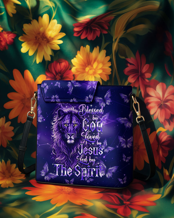 Blessed By God Loved By Jesus Lion Leather Tumbler Storage Bag - Tyqy23082511