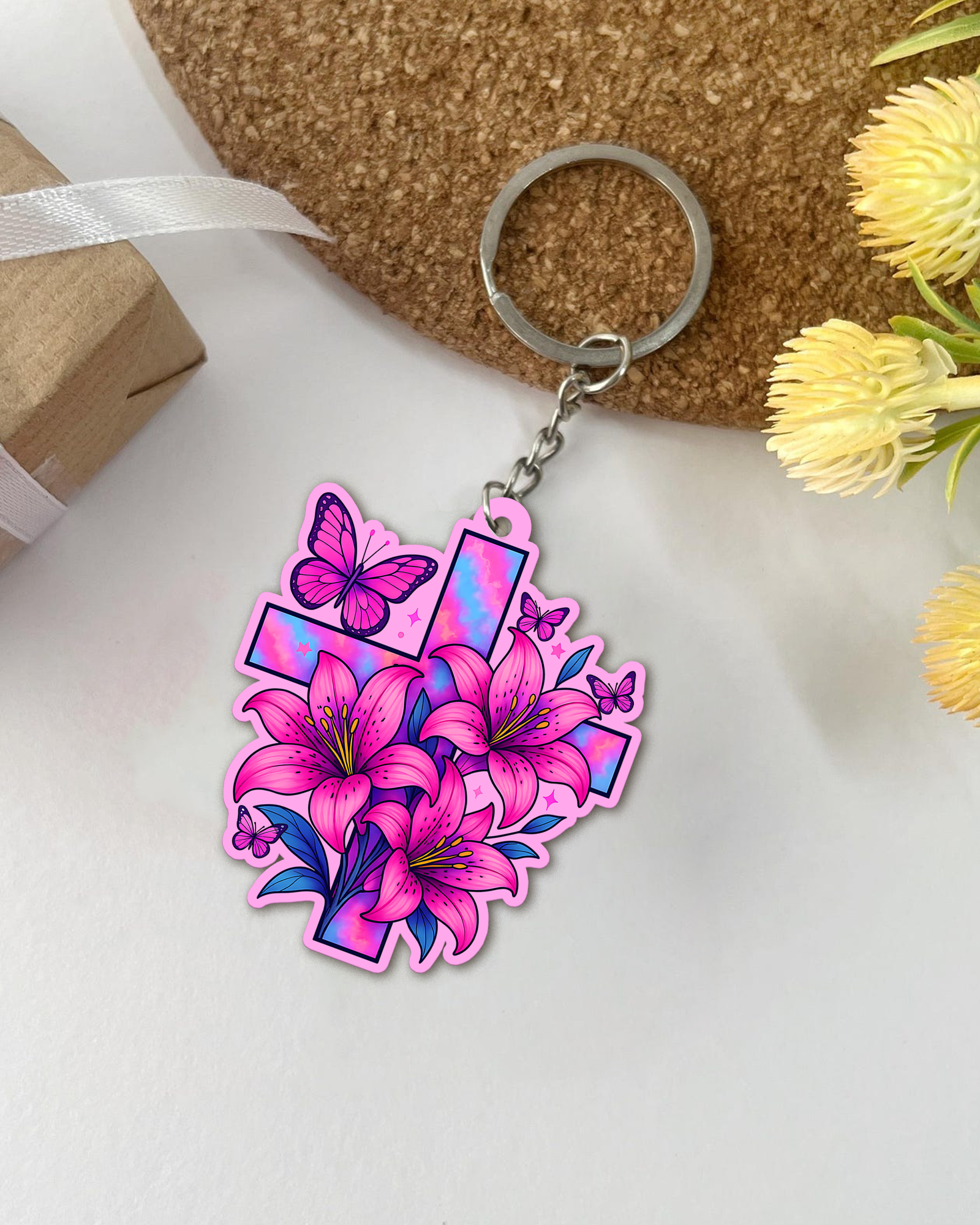Cross And Lilies Ornament & Keychain - Tyqy2208254