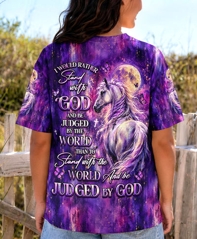 I Would Rather Stand With God Horse Women's All Over Print Shirt  - Tlhg3006261
