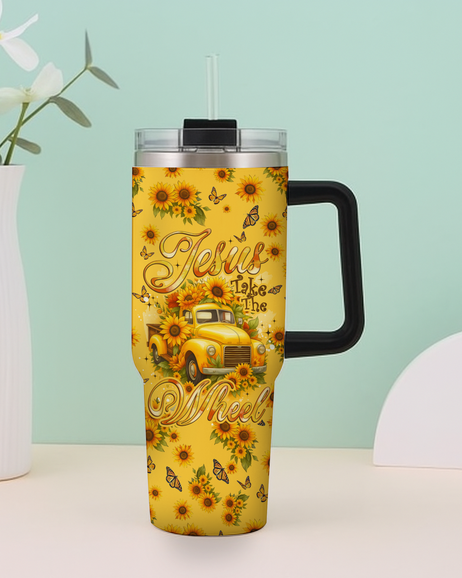Jesus Take The Wheel Sunflowers Tumbler - Tyqy2308256