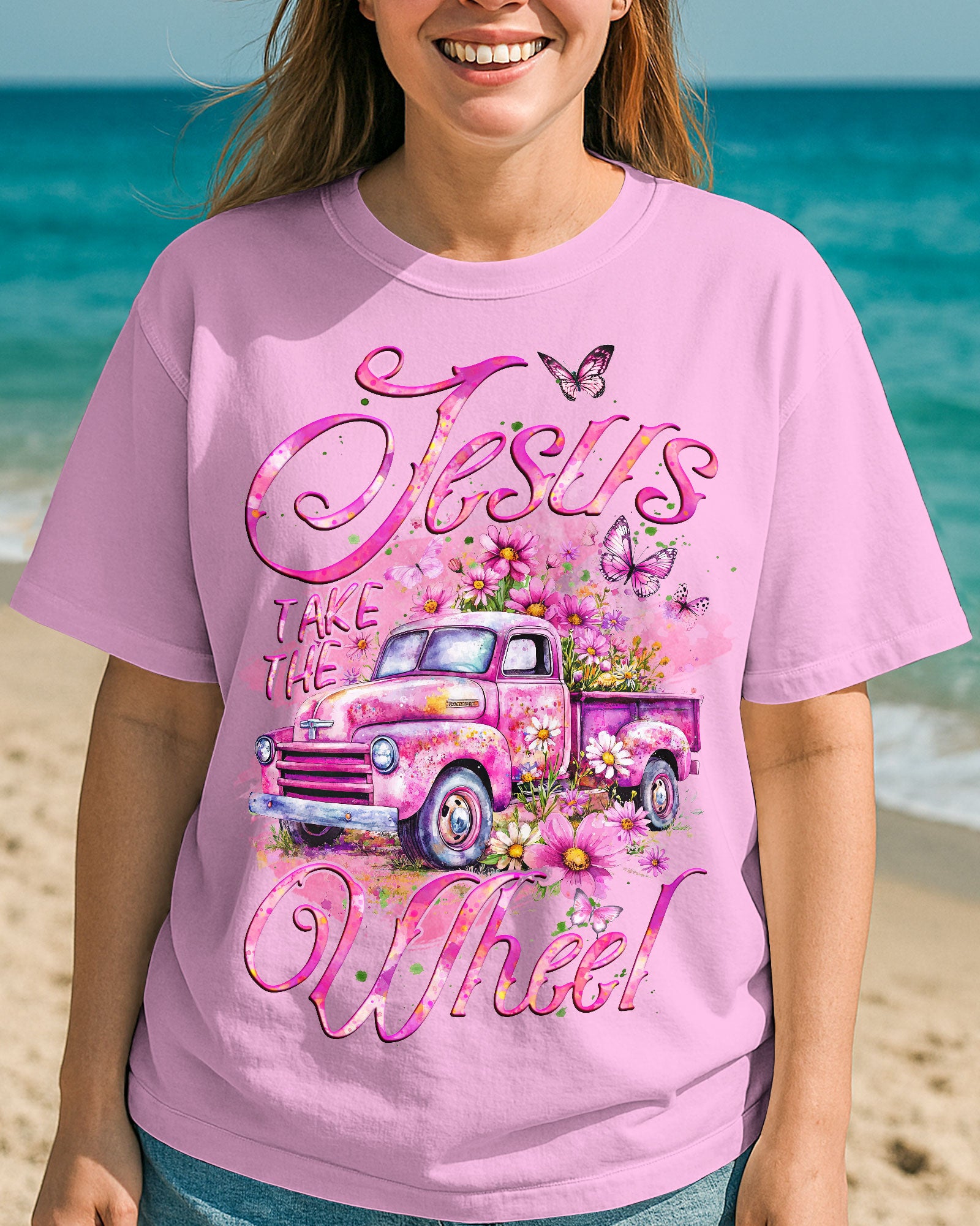 Jesus Take The Wheel Cotton Shirt - Tyqy1604254