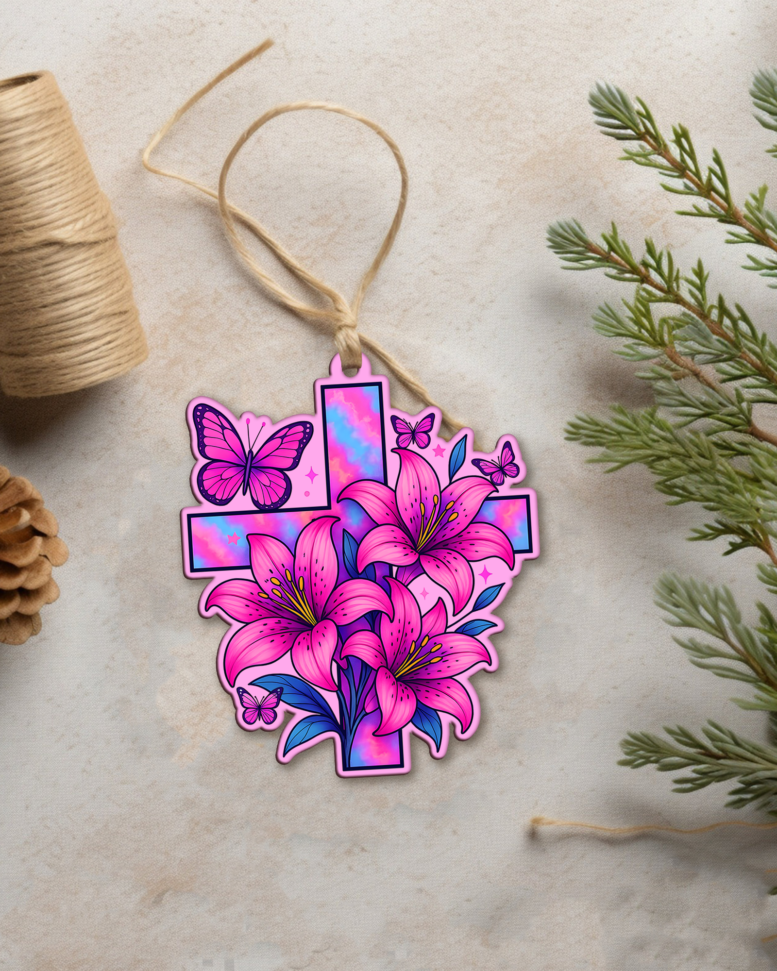 Cross And Lilies Ornament & Keychain - Tyqy2208254