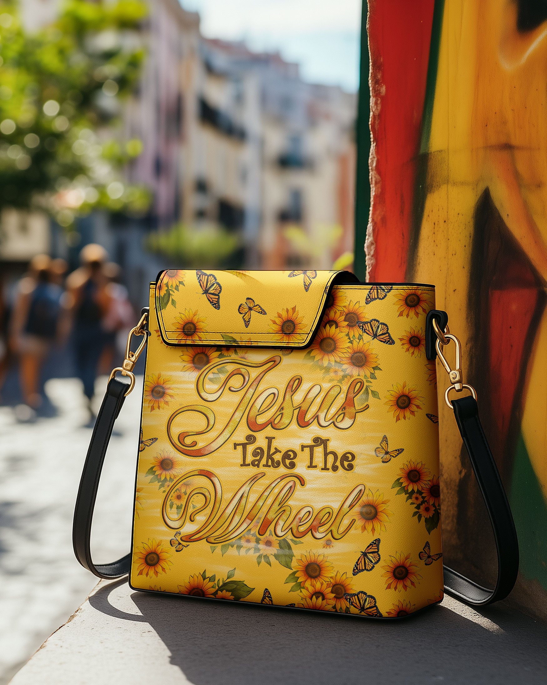 Jesus Take The Wheel Sunflowers Leather Tumbler Storage Bag - Tyqy2308255