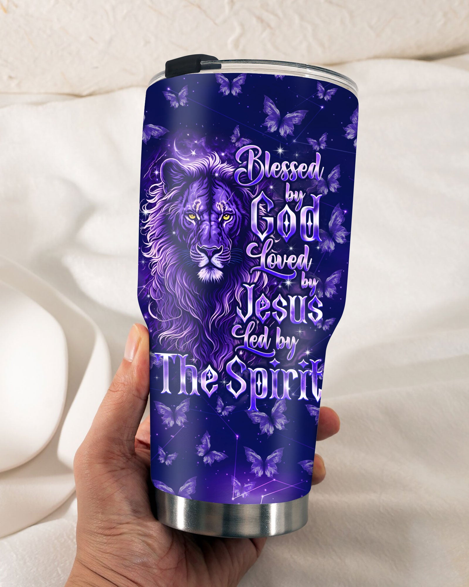 Blessed By God Loved By Jesus Lion Tumbler - Tyqy23082512