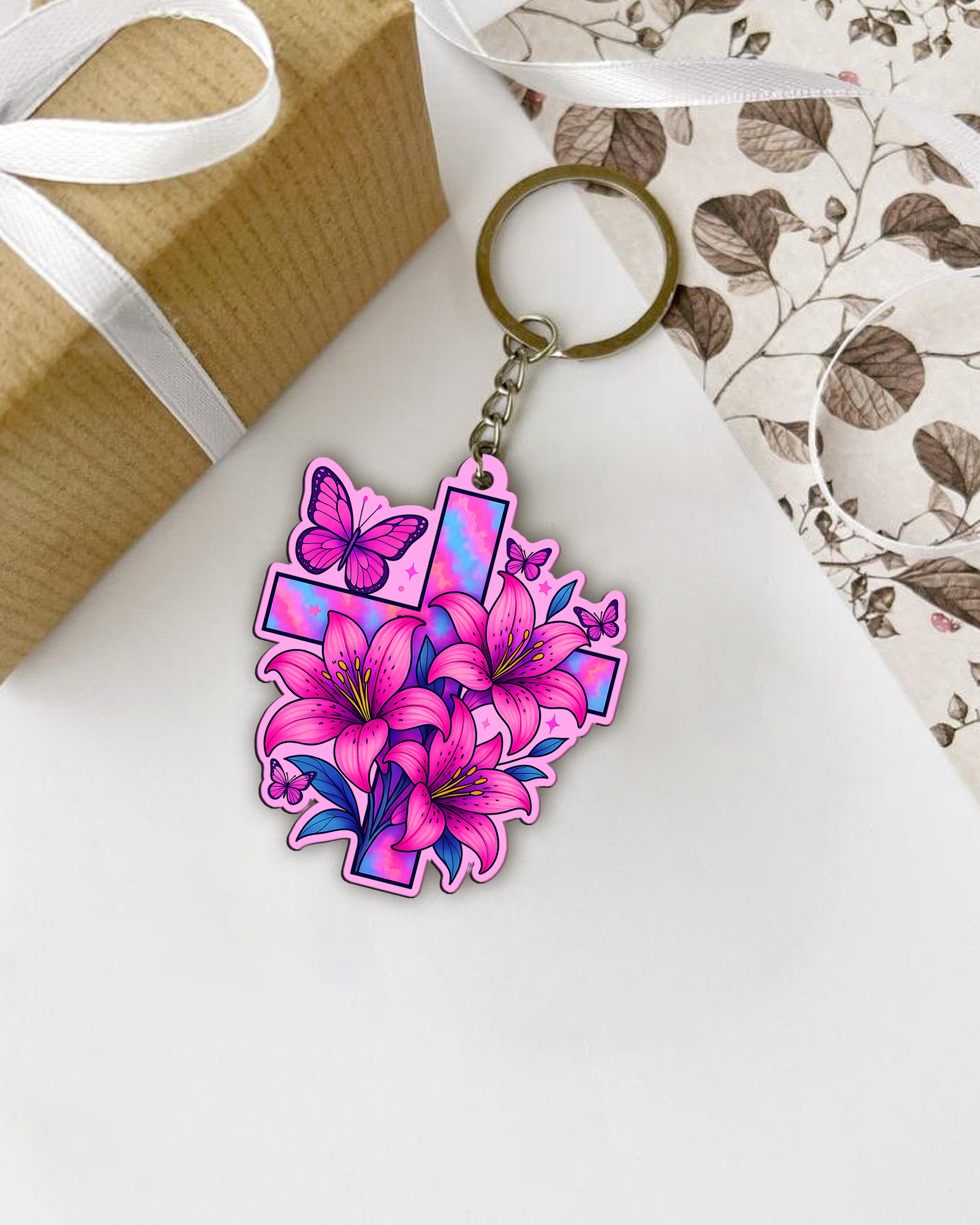 Cross And Lilies Ornament & Keychain - Tyqy2208254