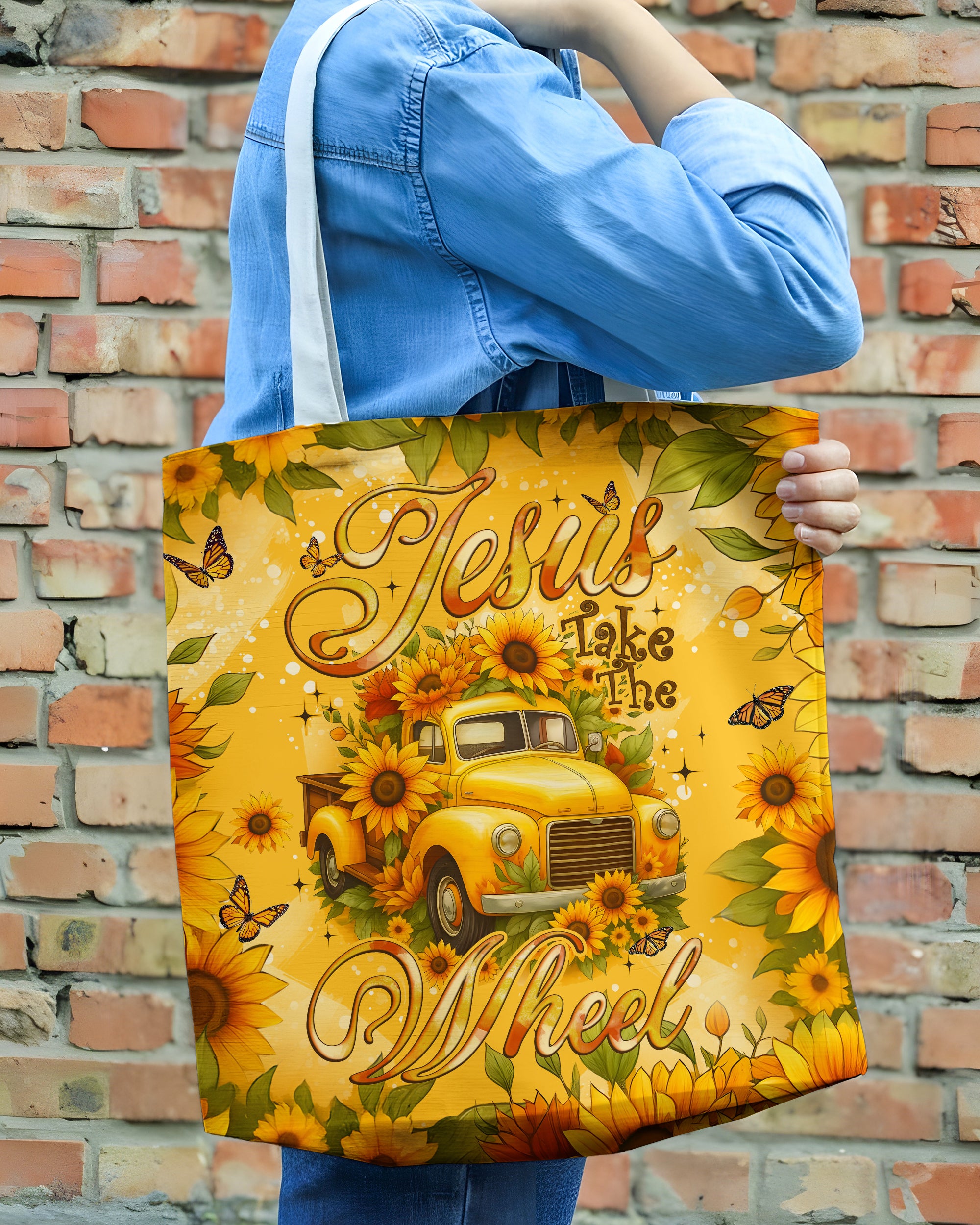 Jesus Take The Wheel Sunflowers Tote Bag - Tyqy2308252