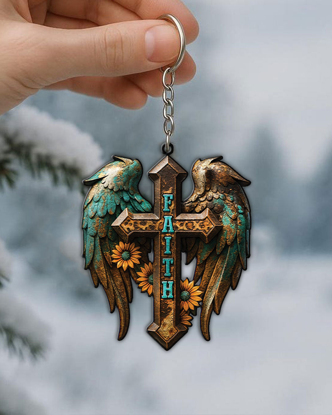 Faith Cross Wings Ornament & Keychain - Yhln0909255