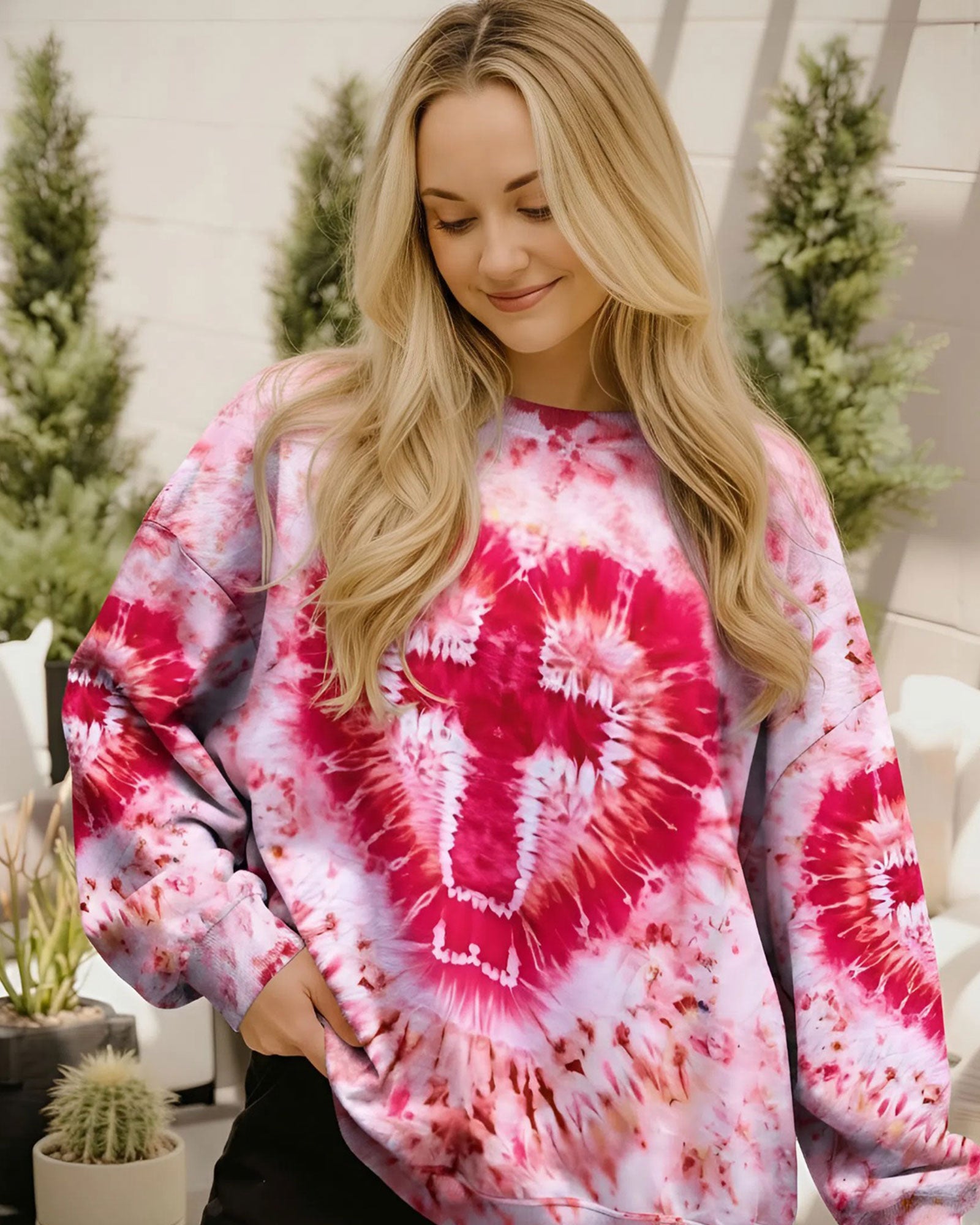 Cross Heart Tie Dye Women's All Over Print Shirt - Tyqy2012251