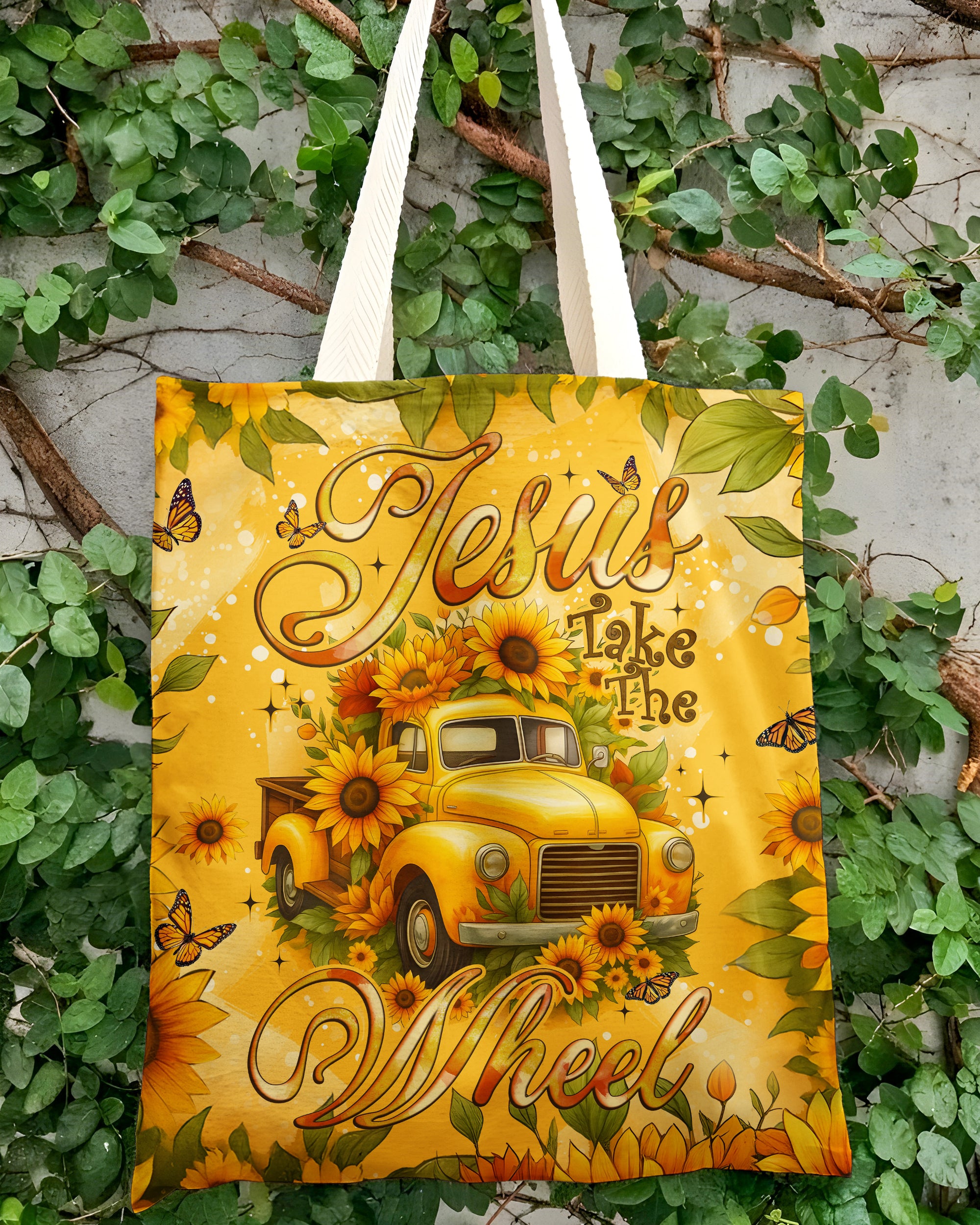 Jesus Take The Wheel Sunflowers Tote Bag - Tyqy2308252