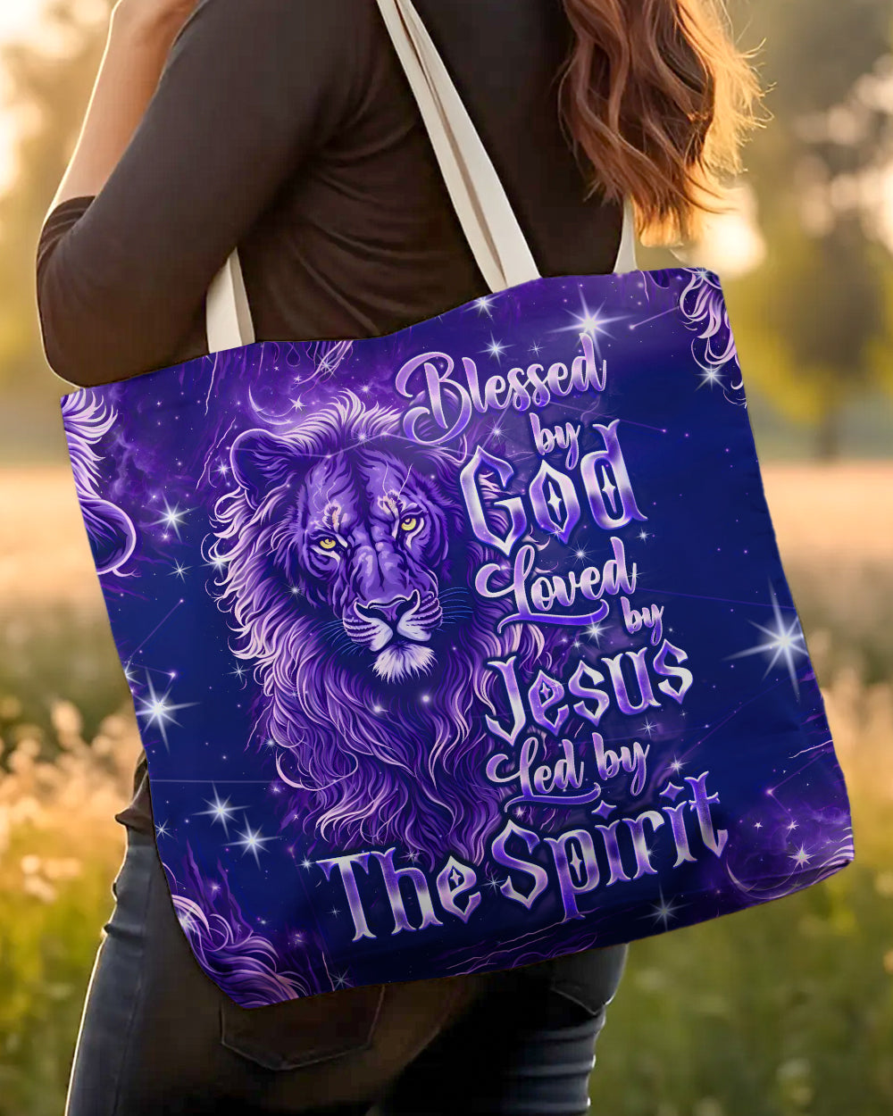 Blessed By God Loved By Jesus Lion Tote Bag - Tyqy2308259