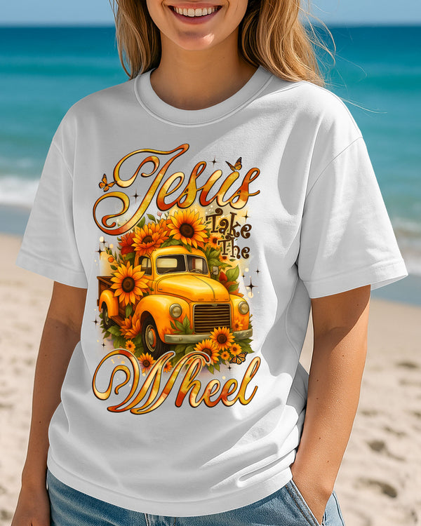 Jesus Take The Wheel Sunflowers Cotton Shirt - Tyqy2208253