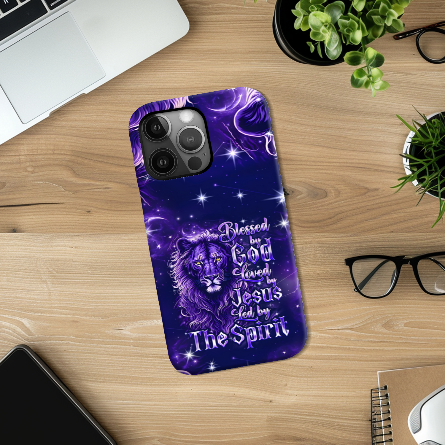 Blessed By God Loved By Jesus Lion Phone Case - Tyqy2308257