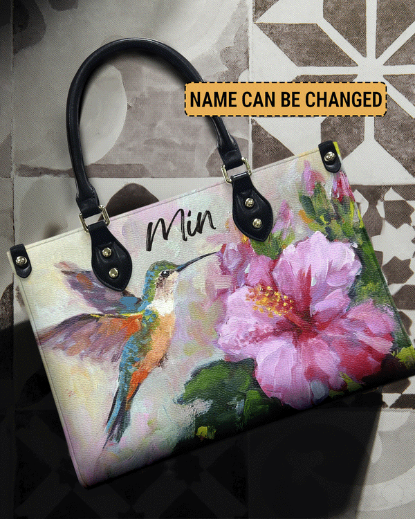 Painting Hummingbird Leather Handbag - Yhhn2111244