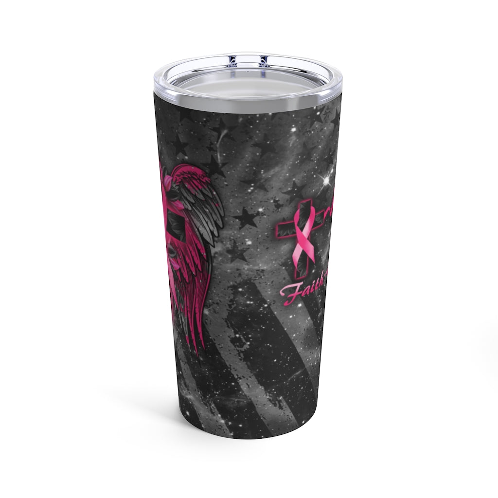 Faith Cross Wings Breast Cancer Awareness Tumbler - Lath2002214Ha