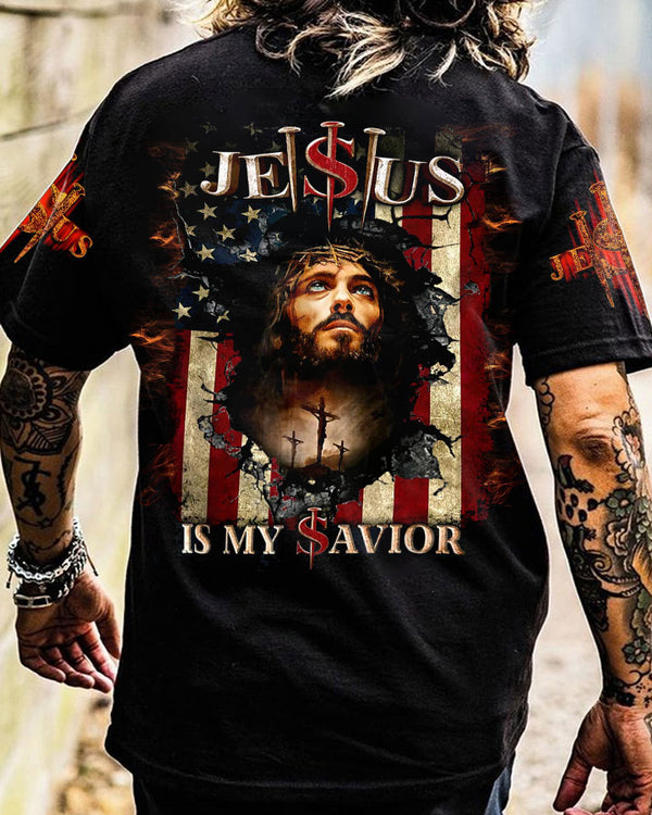 Jesus Is My Savior Crack Flag Men's Christian Tshirt