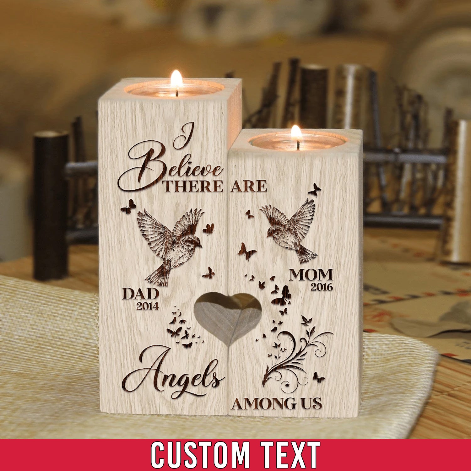 Personalized Angels  Among Us  Heart Candles Holder - Tlnh2212202