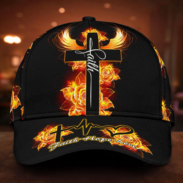 Faith Fire Wings Rose Classic Cap - Tlty0904213HA