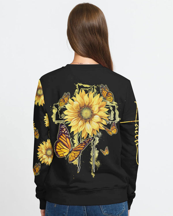Sunflower Butterfly Women's Christian Sweatshirt