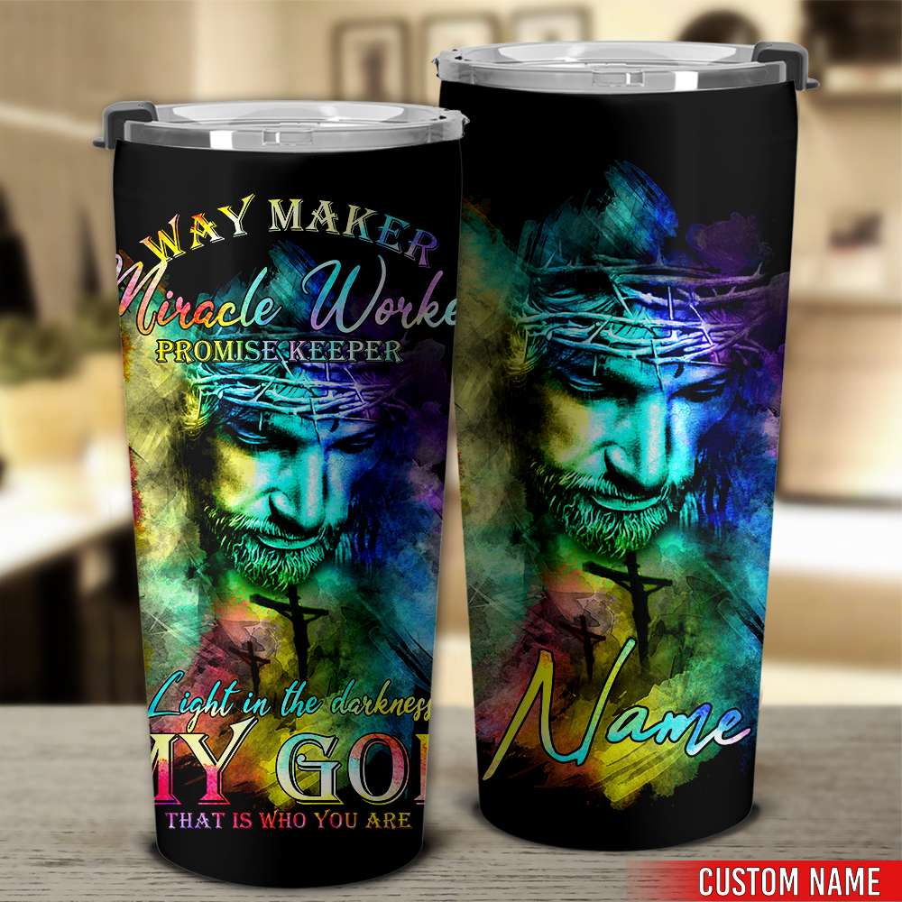 Personalized Way Maker Jesus Colorful Tumbler  - Tlnh0104213HA