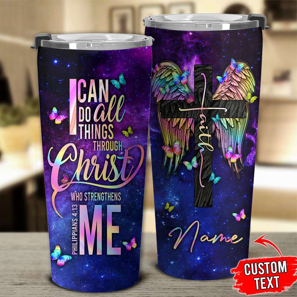 Personalized I Can Do All Things Wings Tumbler - Tltt1904211ki