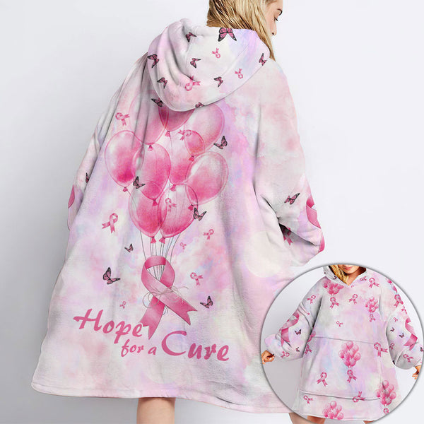 Breast Cancer Awareness  Cancer Balloon Sherpa Blanket Hoodie - Tlnh0110211ki