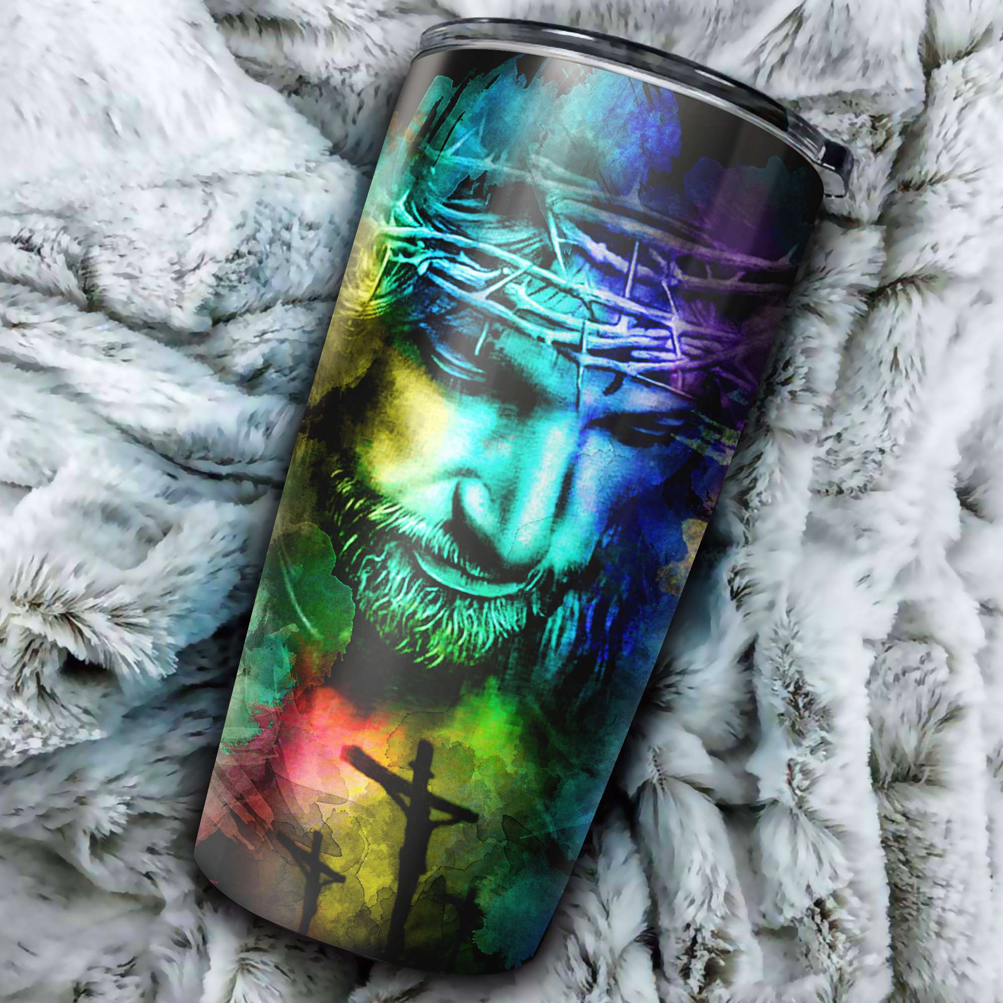 Jesus Faith Over Fear Colorful Tumbler - Tlnh2202211Ha