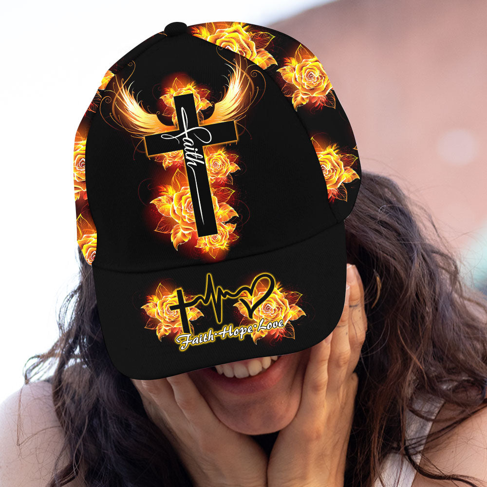 Faith Fire Wings Rose Classic Cap - Tlty0904213HA
