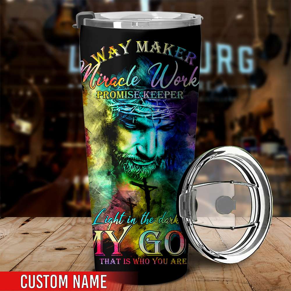 Personalized Way Maker Jesus Colorful Tumbler  - Tlnh0104213HA