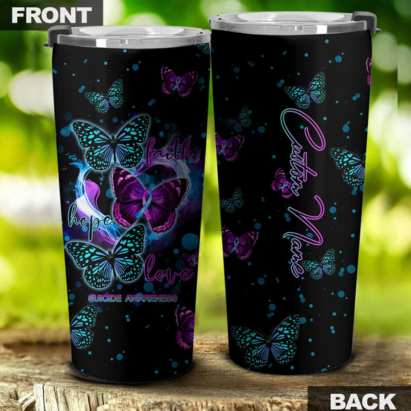 Personalized Butterfly Heart Suicide Prevention Awareness Tumbler - Lahn2308215ki