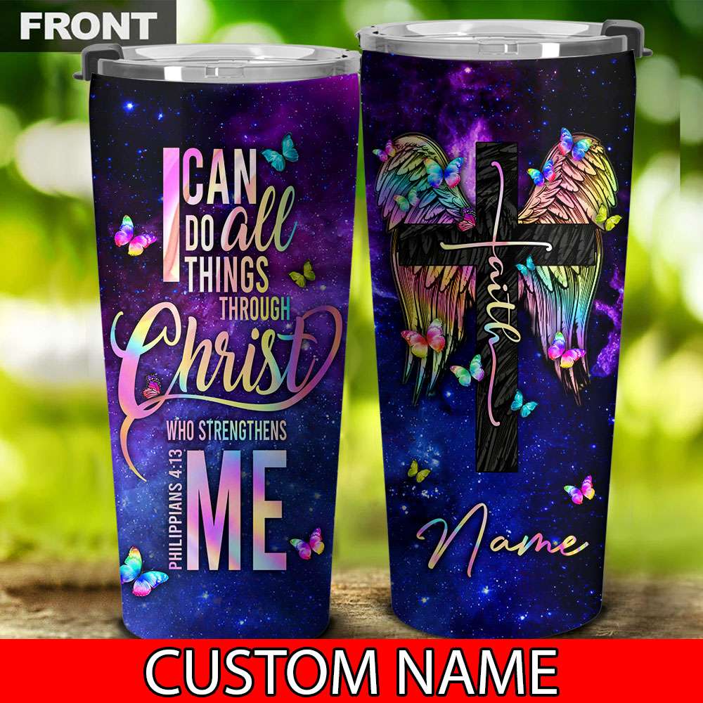 Personalized I Can Do All Things Wings Tumbler - Tltt1904211ki