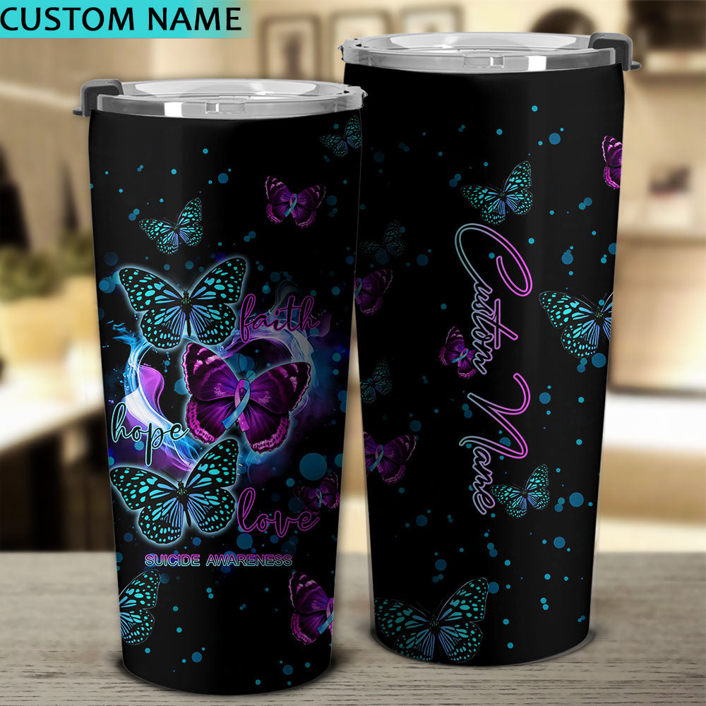 Personalized Butterfly Heart Suicide Prevention Awareness Tumbler - Lahn2308215ki