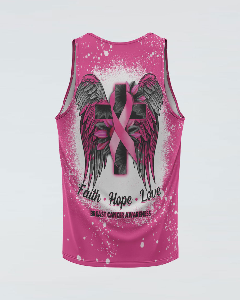 Wings Sunflower Cross Women's Breast Cancer Awareness  Tanks