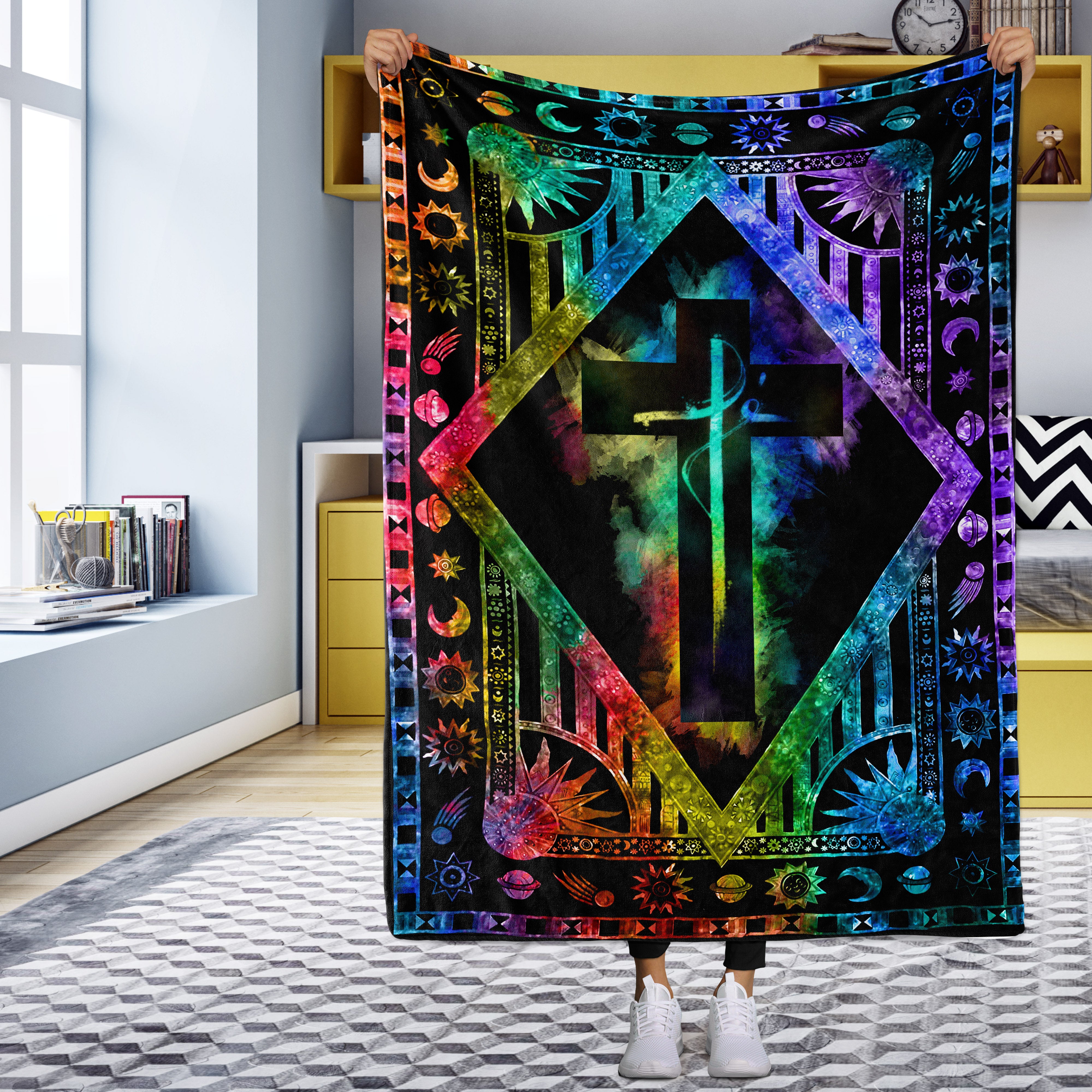 Fe Colorful Woven & Fleece Blanket - Nh0109215ki