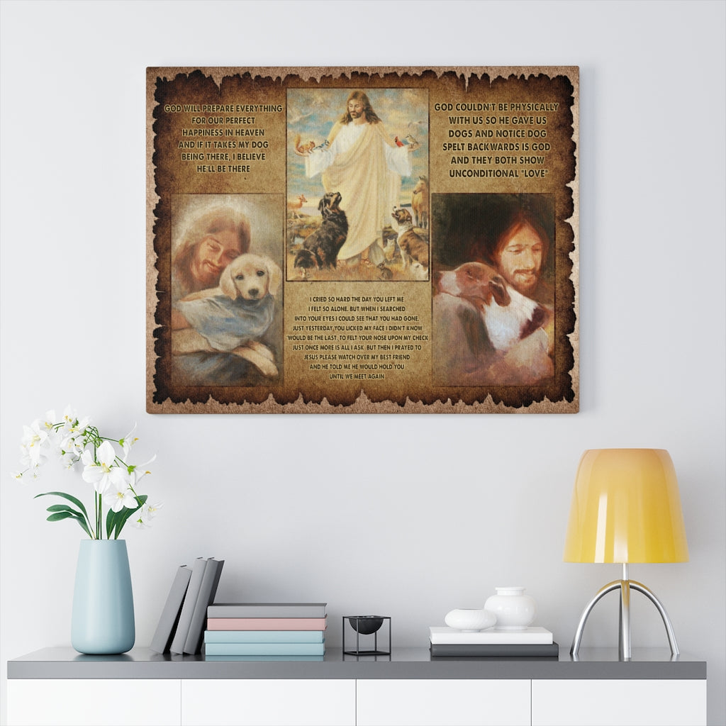 Jesus With Dogs Bible Canvas - Lath2809213